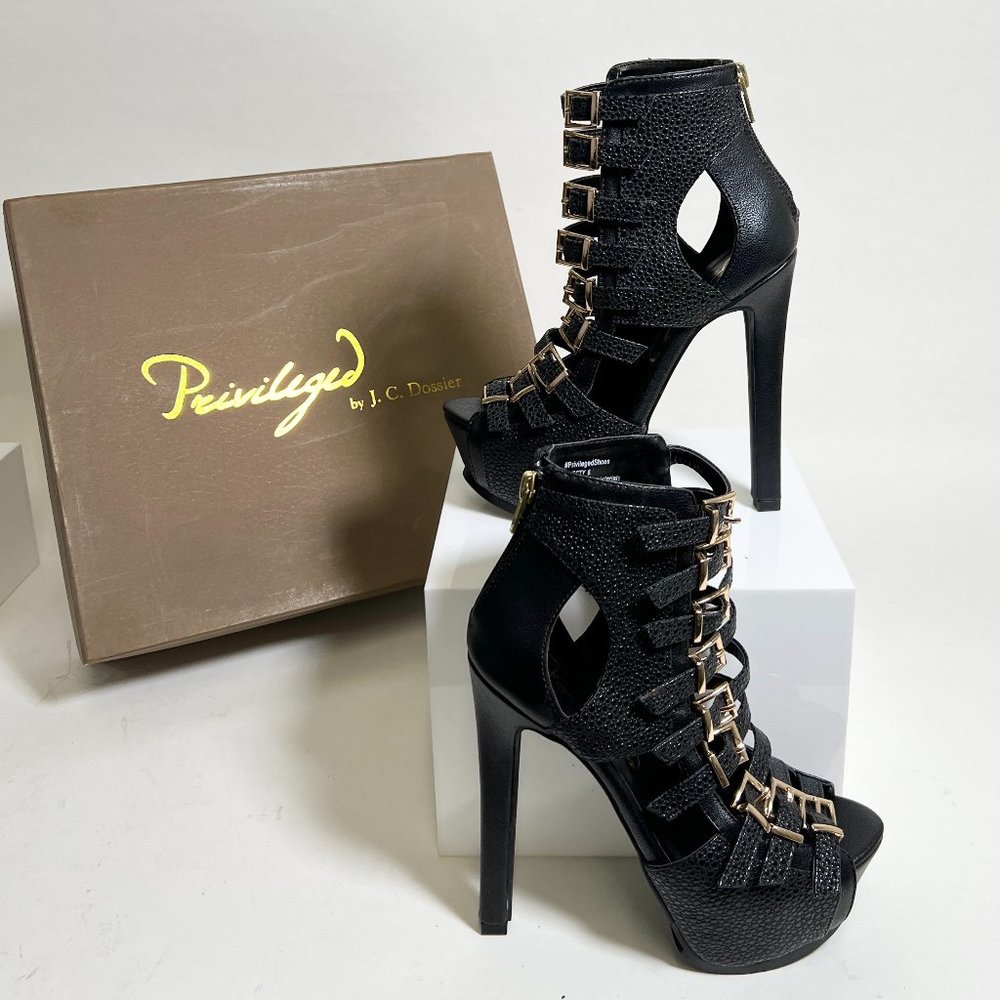 NIB Privilege by J. C. Dossier Thirsty, Black Heels